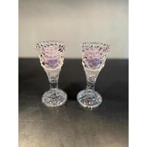 Partylite “Bubble” Clear Glass Candle Holders – Interchangeable 4-Piece Set